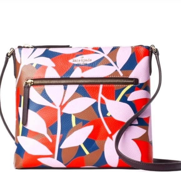 Kate Spade | Jackson Street Pebbled Pink Multi Leather Top Zip Crossbody Handbag - Picture 7 of 9